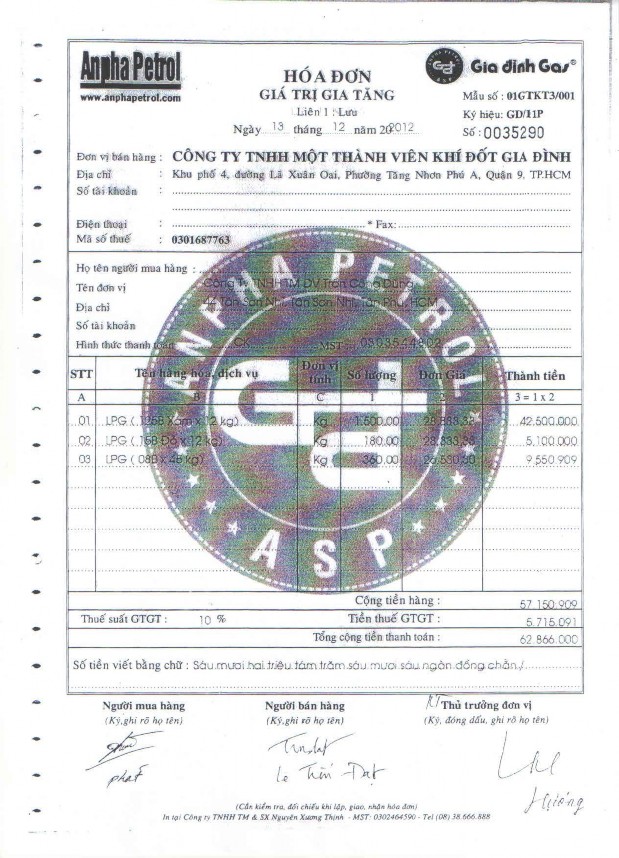 Kế toán thu nhập chi phí và xác định kết quả kinh doanh tại Công ty TNHH MTV Khí đốt gia đình 12 3