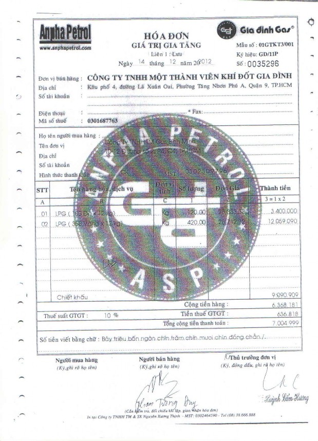 Kế toán thu nhập chi phí và xác định kết quả kinh doanh tại Công ty TNHH MTV Khí đốt gia đình 13 4