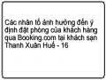 Các nhân tố ảnh hưởng đến ý định đặt phòng của khách hàng qua Booking.com tại khách sạn Thanh Xuân Huế - 16