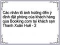 Các nhân tố ảnh hưởng đến ý định đặt phòng của khách hàng qua Booking.com tại khách sạn Thanh Xuân Huế - 2
