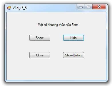 Hình 4 16 Giao diện Form ví dụ 4 5 Viết các thông báo cho các sự kiện Load 22