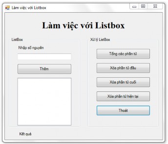 Form Hình 4 26 Ví dụ về điều khiển ListBox Điểu khiển ListBox lưu trữ các 1