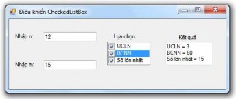 Hình 4 28 Ví dụ về điều khiển CheckedListBox Các điều khiển nhập m n là 7