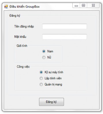 Hình 4 32 Ví dụ về điểu khiển GroupBox 2 Điều khiển TabControl Công dụng 1