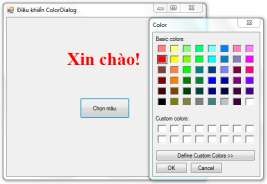 Form Hình 4 41 Giao diện ví dụ 4 16 Khi kích chuột vào nút ―Chọn màu‖ thực 12