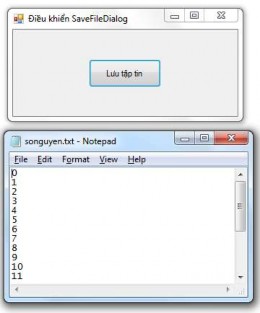 Form Hình 4 42 Giao diện ví dụ 4 17 và tập tin songuyen txt được tạo ra Khi 15