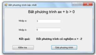 Hình 4 45 Kết quả chạy chương trình giải bất phương trình Bài 4 2 Lập chương 3