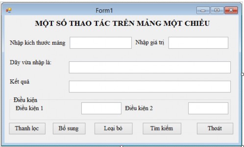 Hình 4 51 Bài tập mảng một chiều Yêu cầu Nhãn một số thao tác trên mảng 9