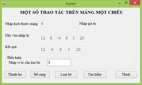 Hình 4 54 Kết quả chạy chương trình khi kích vào nút loại bỏ 3