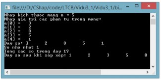 Hình 3 1 Kết quả chương trình ví dụ 3 1 Khởi tạo thành phần của mảng Khởi 2