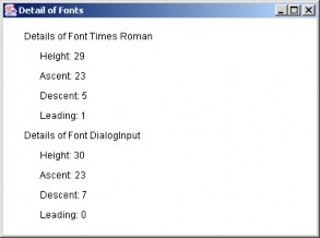 Hình 5 7 Kết quả chạy ví dụ 5 6 Ví dụ 5 7 minh hoạ cách lớp FontMetrics được 1