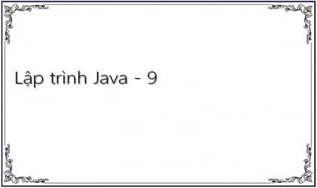 Lập trình Java - 9