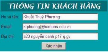 Khi người dùng click vào nút Xác nhận thì sử dụng cookie để lưu lại 3