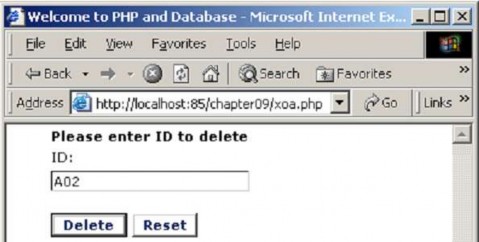 Hình 3 3 Thực thi xoá một bản ghi Sau khi nhập mã cần xoá nếu người sử 2