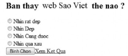 Hình 3 12 Giao diện trang bình chọn Và khi người dùng nhấn nút Bình chọn chúng 2