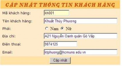 Trang thứ ba dùng để xóa thông tin khách hàng 11