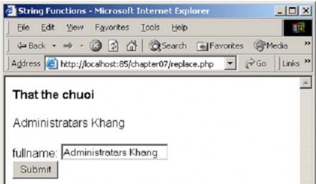 Hình 2 13 Kết quả sử dụng hàm thay thế chuỗi Ngoài ra có thể sử dụng hàm 4