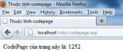 Hình 4 12 Kết quả chạy file codepage asp LCID Ta dùng thuộc tính LCID để thiết 1