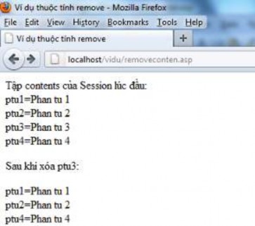 Hình 4 16 Kết quả chạy file removecontent asp Contents RemoveAll Thay vì chỉ xóa 5