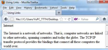 Hình 2 6 Kết quả khi kích vào liên kết Liên kết đến một điểm xác định ở 5