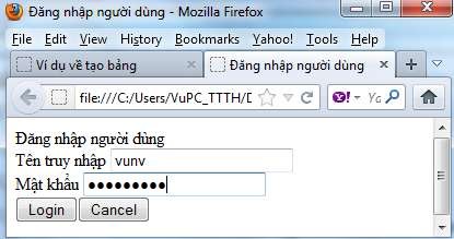 Hình 2 19 Kết quả chạy của ví dụ 2 17 Ví dụ 2 18 tạo file application form 2