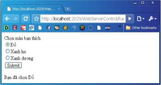 Hình 3 34 Minh họa sử dụng điều khiển RadioButton Điều khiển CheckBoxList 5