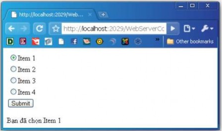 Hình 3 35 Minh họa sử dụng điều khiển RadioButtonList Điều khiển Panel Panel 1