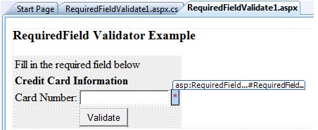 Hình 3 41 Giao diện trang RequiredFieldValidate1 aspx Khi không nhập dữ liệu cho khung 1