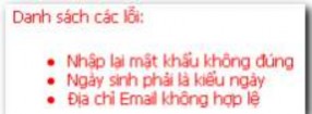 Hình 3 51 Thông báo lỗi hiển thị trực tiếp trên trang Web Ví dụ Tạo trang 6