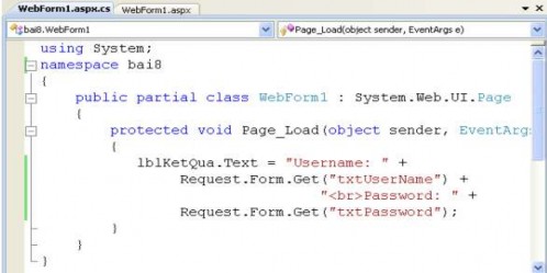 Hình 3 61 Kết quả nhận được và Code xử lý của trang WebForm1 aspx 3 3 2 Đối 4