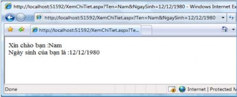 Hình 3 63 Kết quả chạy trang XemChiTiet aspx Ví dụ Tạo trang 6