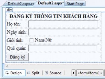 Hình 1 5 Mở trang ở chế độ Design Tab Source Mở trang ở chế độ mã nguồn 2