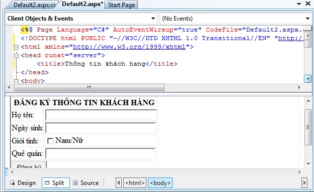 Hình 1 7 Mở trang ở 2 chế độ Design và Source Chuyển chế độ Design Chuyển 4