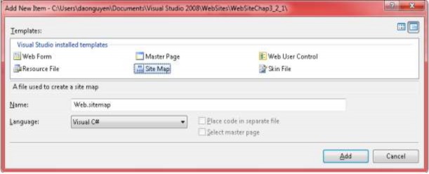 Hình 3 87 Tạo trang Web sitemap với mục chọn SiteMap Nội dung trang Web sitemap ban 1