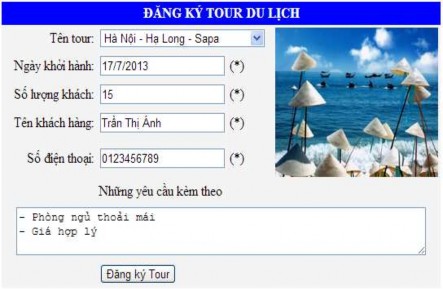 13 Tạo trang Web theo mẫu sau Chú thích Tên Tour gồm các mục sau Khi người 14