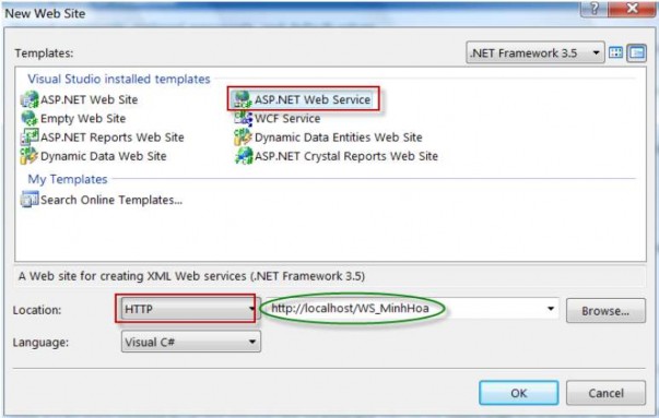 Hình 5 2 Hộp thoại tạo ứng dụng Web Services Sau khi WS MinhHoa được tạo viết 3