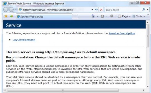 Hình 5 3 Màn hình kiểm tra Web Services Trang kiểm tra Web Services sẽ liệt kê các 4