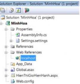 Hình 5 10 Đưa Web Services tham chiếu vào ứng dụng Lệnh xử lý sự kiện cho trang 6