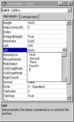 Hình 3 1 Nhập các giá trị cho thuộc tính List của ListBox 3 6 2 Xoá các phần tử 7