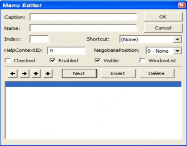 Hình 4 4 Hộp thoại Menu Editor Gò tên mục chọn trong hộp gò văn bản Caption 5