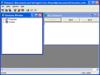 Hình 5 2 Các thành phần trong cửa sổ VisData Cửa sổ DataBase của VisData chứa 2