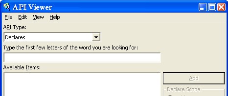 Hình 1 2 Cửa sổ API Viewer Để tra cứu hàm nào ta chọn File Load Text File từ menu 2