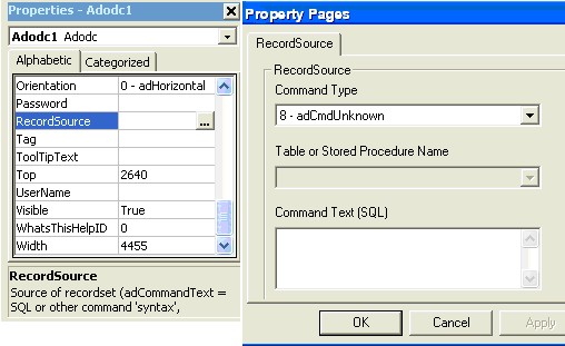 Khi chọn hộp ComboBox Command Type Kiểu lệnh thi hành xổ xuống sẽ có các 11