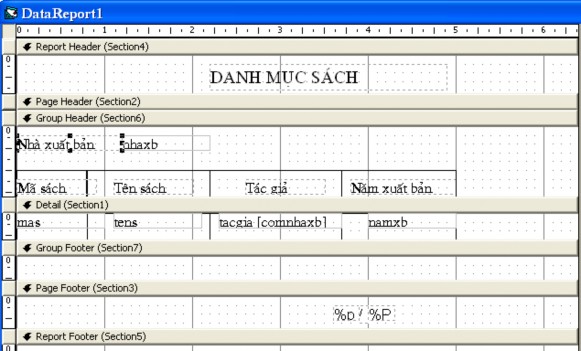 Bước 6 Lưu report với tên là drnhaxb sau đó đưa vào form1 điều khiển 3