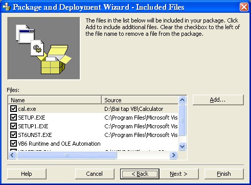 Hình 5 22 Hộp thoại Package and Deployment Wizard Included Files Bước 8 Lựa chọn 6