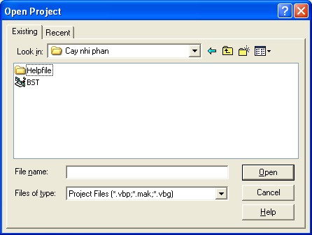 Hình 1 14 Hộp thoại mở Project đã có Open Project 1 7 6 Tạo Project mới Mỗi 31