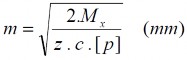 Hoặc nếu biết đường kính bánh răng thì Với bánh răng đúc bằng thép hoặc 24