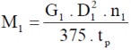 Mômen M là mômen động do khối lượng trục 2 và của các chi tiết lắp trên 21