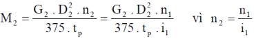 Đưa về trục 1 trục phanh ta được Tương tự như trên ta xác định được 22