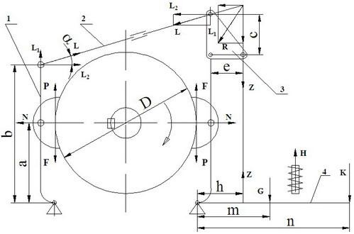 Hình 1 54 Phanh hai má bước ngắn kiểu trọng vật Điều kiện dừng vật Trong 11